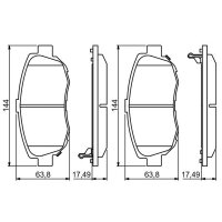 BOSCH 0 986 494 211 Bremsbelagsatz, Scheibenbremse