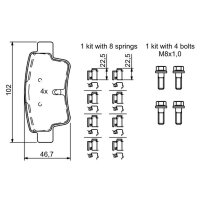 BOSCH 0 986 494 222 Bremsbelagsatz, Scheibenbremse