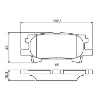 BOSCH 0 986 494 224 Bremsbelagsatz, Scheibenbremse
