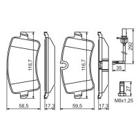 BOSCH 0 986 494 446 Bremsbelagsatz, Scheibenbremse
