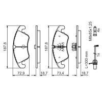 BOSCH 0 986 494 456 Bremsbelagsatz, Scheibenbremse