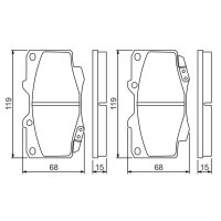 BOSCH 0 986 494 497 Bremsbelagsatz, Scheibenbremse