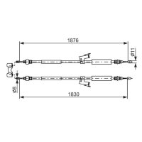 BOSCH 1 987 477 202 Seilzug, Feststellbremse