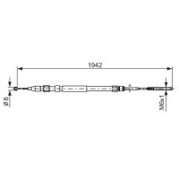 BOSCH 1 987 477 820 Seilzug, Feststellbremse