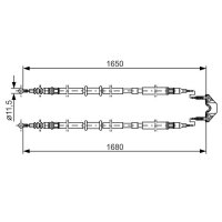 BOSCH 1 987 477 909 Seilzug, Feststellbremse
