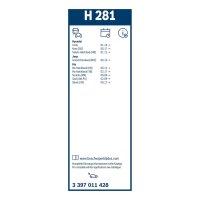 Wischblatt BOSCH 3 397 011 428 Heckscheibe 280mm - 1 Stück