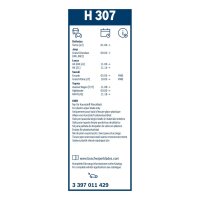 Wischblatt BOSCH 3 397 011 429 Heckscheibe 300mm - 1 Stück