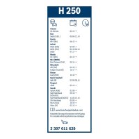 Wischblatt BOSCH 3 397 011 629 Heckscheibe 250mm - 1 Stück