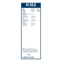 Wischblatt BOSCH 3 397 011 678 Heckscheibe 300 mm - 1 Stück