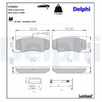 DELPHI LP2054 Bremsbelagsatz, Scheibenbremse
