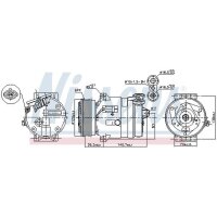 Klimakompressor NISSENS 89057 Keilrippenriemen 124mm - 1 Stück