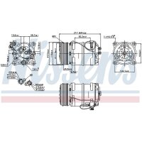 Klimakompressor NISSENS 89249 Keilrippenriemen 150 ccm - 1 Stück