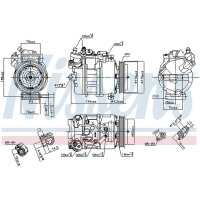 Klimakompressor Nissens 89417 7SEU17C 110mm Keilrippenriemen - 1 Stück