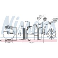 Klimakompressor NISSENS 89054 Keilrippenriemen 7SB16C - 1 Stück
