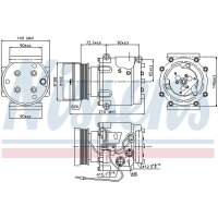 Klimakompressor Nissens 89066 Keilrippenriemen 100mm - 1 Stück