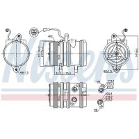 Klimakompressor NISSENS 89275 Keilrippenriemen 107mm - 1 Stück