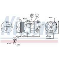 Klimakompressor NISSENS 89394 Riemenantrieb 115mm - 1 Stück