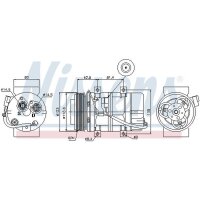 Klimakompressor NISSENS 89069 Keilrippenriemen 119mm - 1 Stück