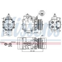 Klimakompressor NISSENS 89248 Keilrippenriemen SC90V - 1 Stück