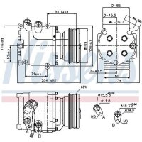 Klimakompressor Nissens 89233 Keilrippenriemen 86ccm - 1 Stück
