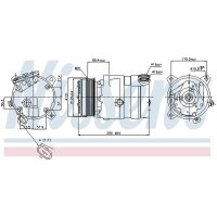 Klimakompressor Nissens 89062 Keilrippenriemen Magnetkupplung - 1 Stück