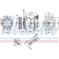 Klimakompressor NISSENS 89064 SD6V12 Keilrippenriemen - 1 Stück
