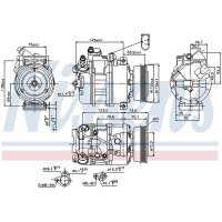 Klimakompressor NISSENS 89073 160ccm 12V Magnetkupplung - 1 Stück