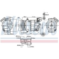 Klimakompressor NISSENS 89420 Riemenantrieb 170ccm - 1 Stück