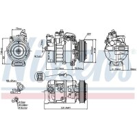Klimakompressor NISSENS 89208 120mm - 1 Stück