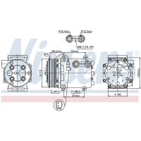 Klimakompressor NISSENS 89551 Keilrippenriemen 118mm - 1 Stück