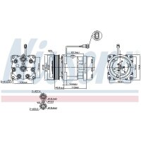 Klimakompressor NISSENS 89083 SD7H15 12V Magnetkupplung - 1 Stück