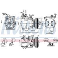 Klimakompressor NISSENS 89082 HS15 85ccm Magnetkupplung - 1 Stück