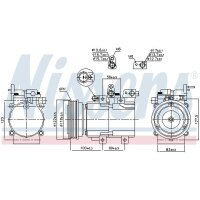 Klimakompressor NISSENS 890130 Keilrippenriemen 12V - 1 Stück
