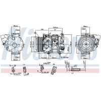 Klimakompressor NISSENS 890143 Keilrippenriemen 7SEU16C - 1 Stück