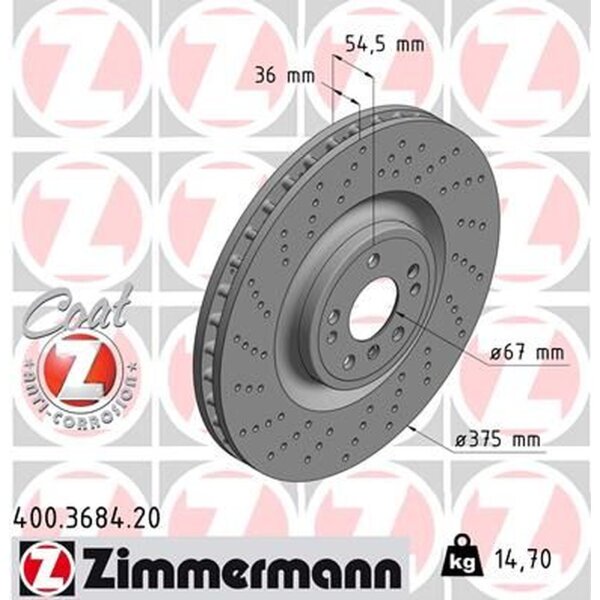 ZIMMERMANN 400.3684.20 Bremsscheibe
