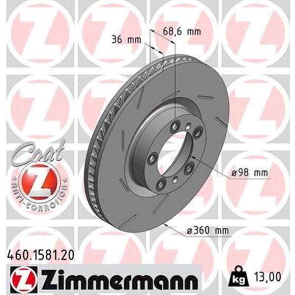 ZIMMERMANN 460.1581.20 Bremsscheibe