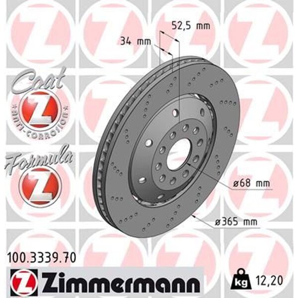 ZIMMERMANN 100.3339.70 Bremsscheibe