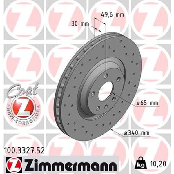 ZIMMERMANN 100.3327.52 Bremsscheibe