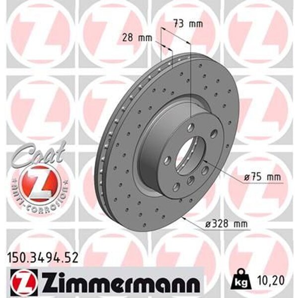 ZIMMERMANN 150.3494.52 Bremsscheibe