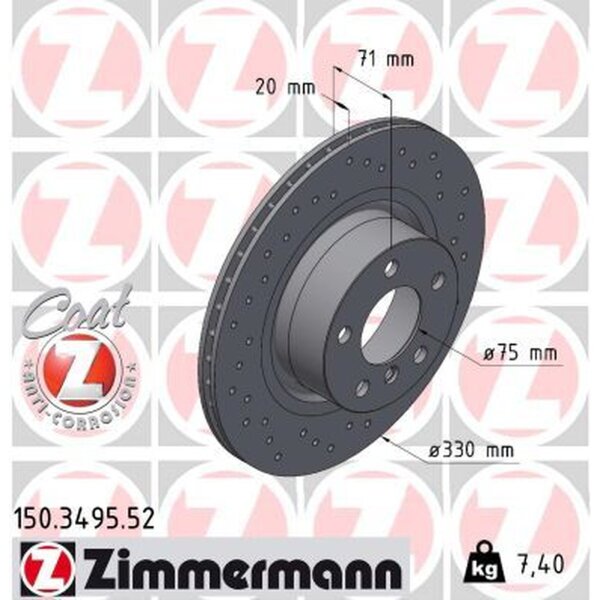 ZIMMERMANN 150.3495.52 Bremsscheibe