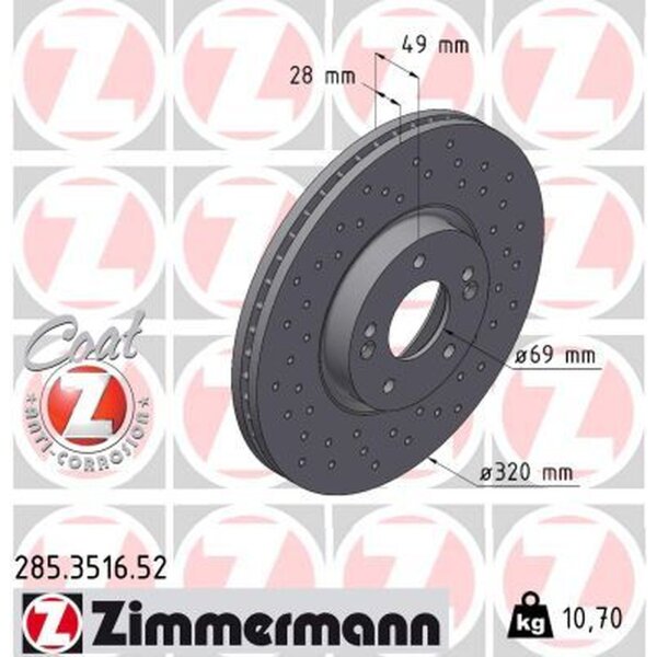 ZIMMERMANN 285.3516.52 Bremsscheibe