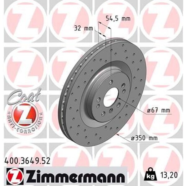 ZIMMERMANN 400.3649.52 Bremsscheibe