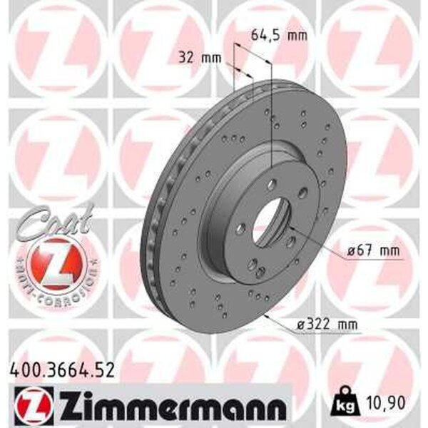 ZIMMERMANN 400.3664.52 Bremsscheibe