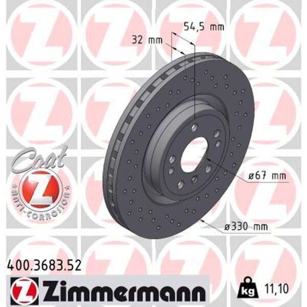 ZIMMERMANN 400.3683.52 Bremsscheibe