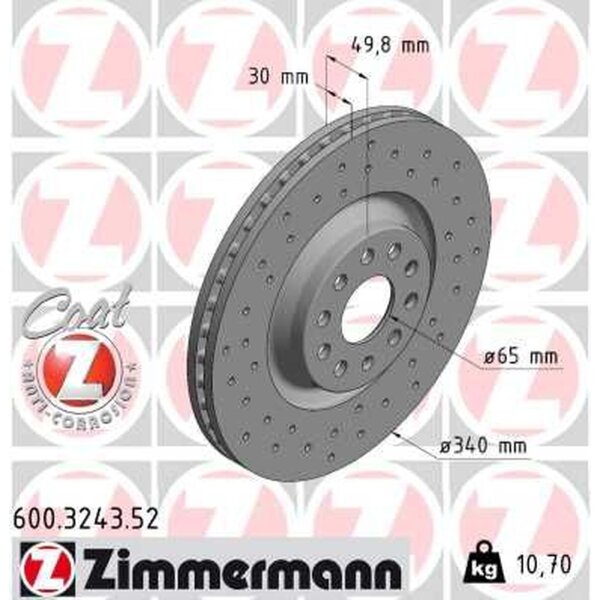 ZIMMERMANN 600.3243.52 Bremsscheibe