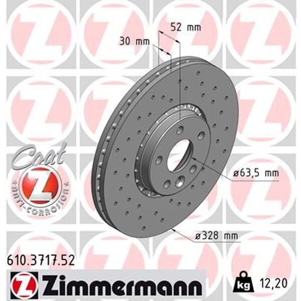 ZIMMERMANN 610.3717.52 Bremsscheibe