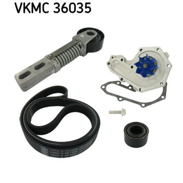 SKF VKMC 36035 Wasserpumpe + Keilrippenriemensatz