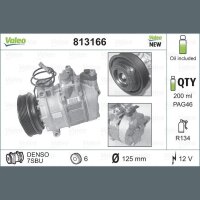 Klimakompressor VALEO 813166 Keilrippenriemen R134a - 1...