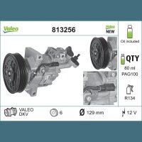 Klimakompressor VALEO 813256 Keilrippenriemen 6-Rillen -...