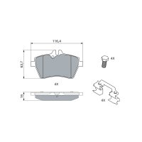 BOSCH 0 986 494 570 Bremsbelagsatz, Scheibenbremse